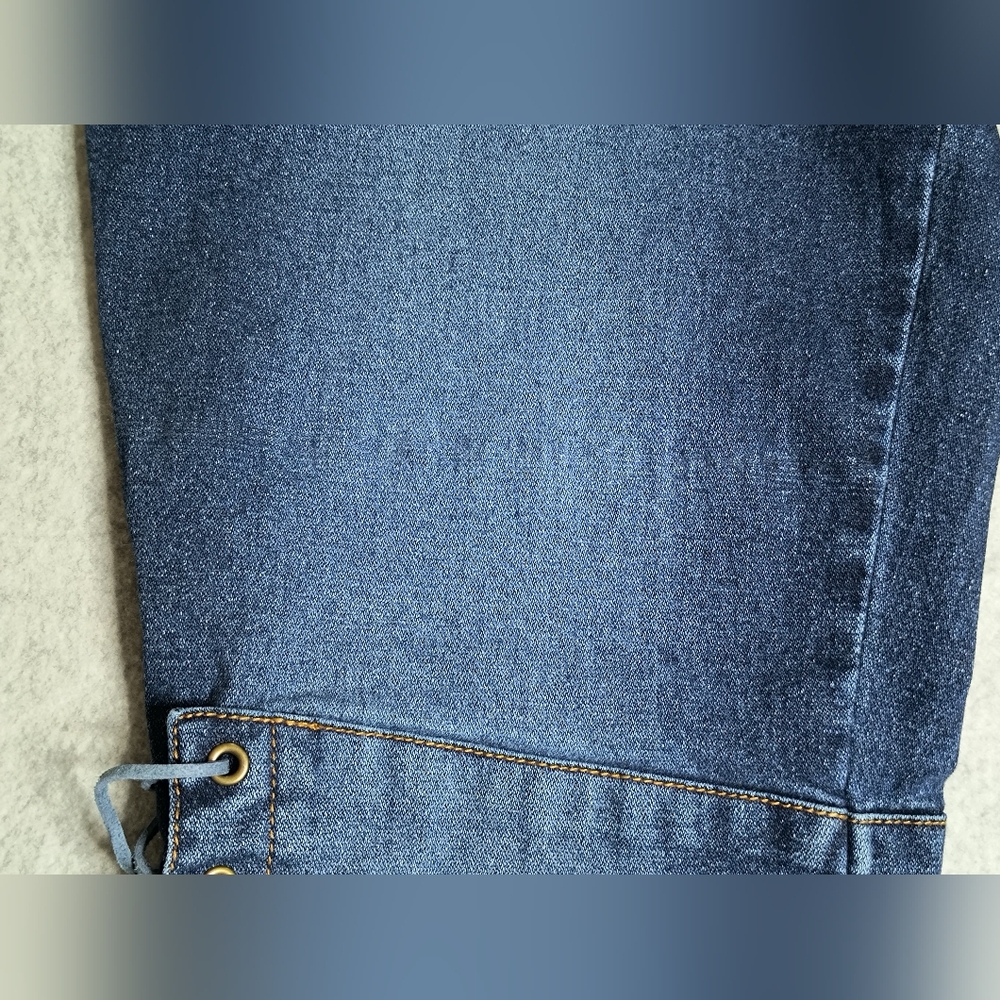 Thalia Sodi Jeans Women's Juniors Flare Blue Lace Up - Picture 5 of 11